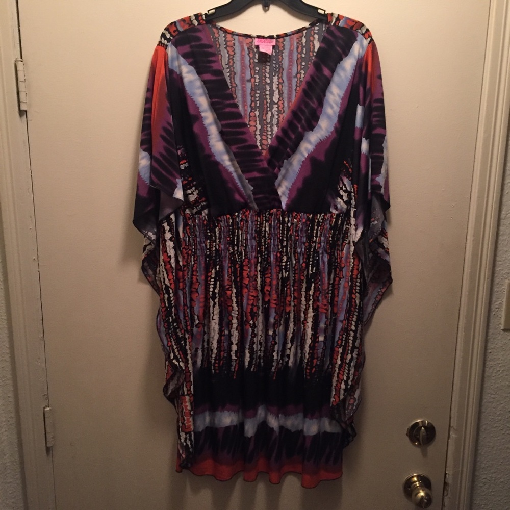 Multi colored, batwing dress